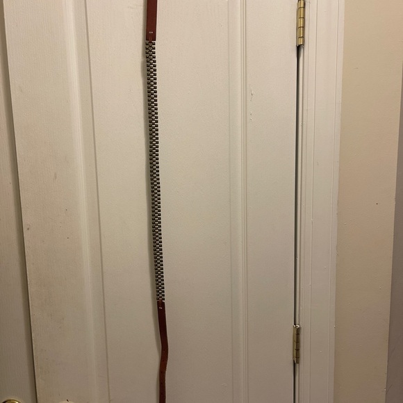 Fossil Womens Hip Belt L Brown Leather Metal Linked Studded
Chain Boho Skinny - Picture 9 of 13